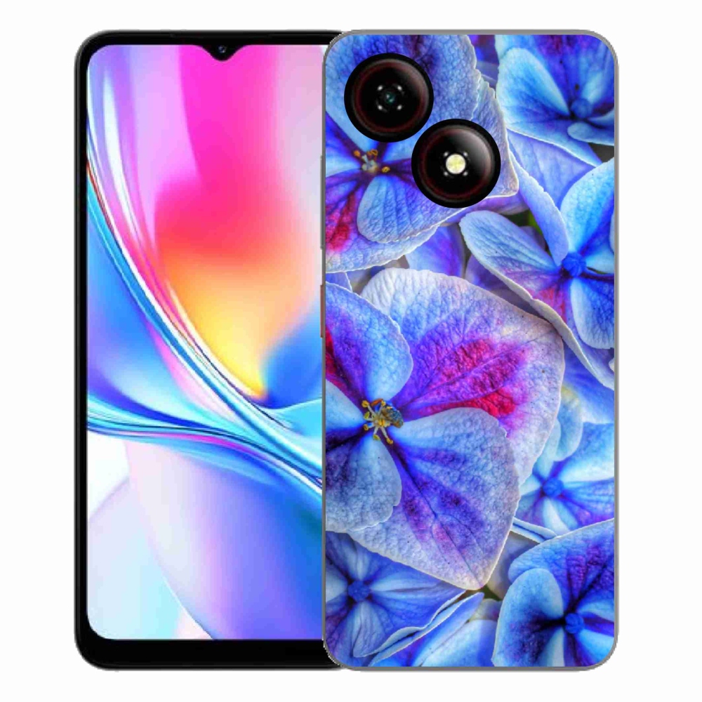 ZTE Blade A35E zselés tok mmCase - kék virág 1