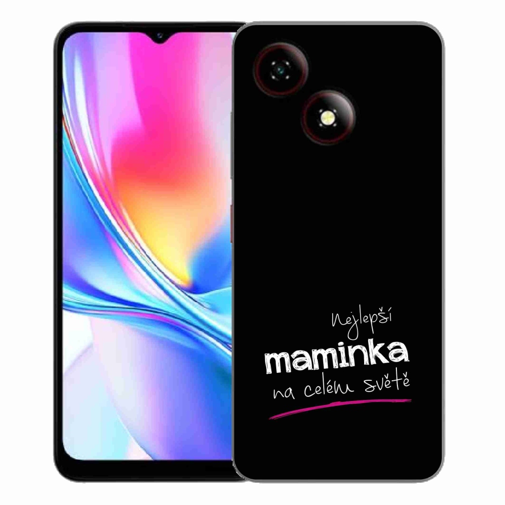ZTE Blade A35E zselés borító mmCase - legjobb anya 4 fekete háttérrel