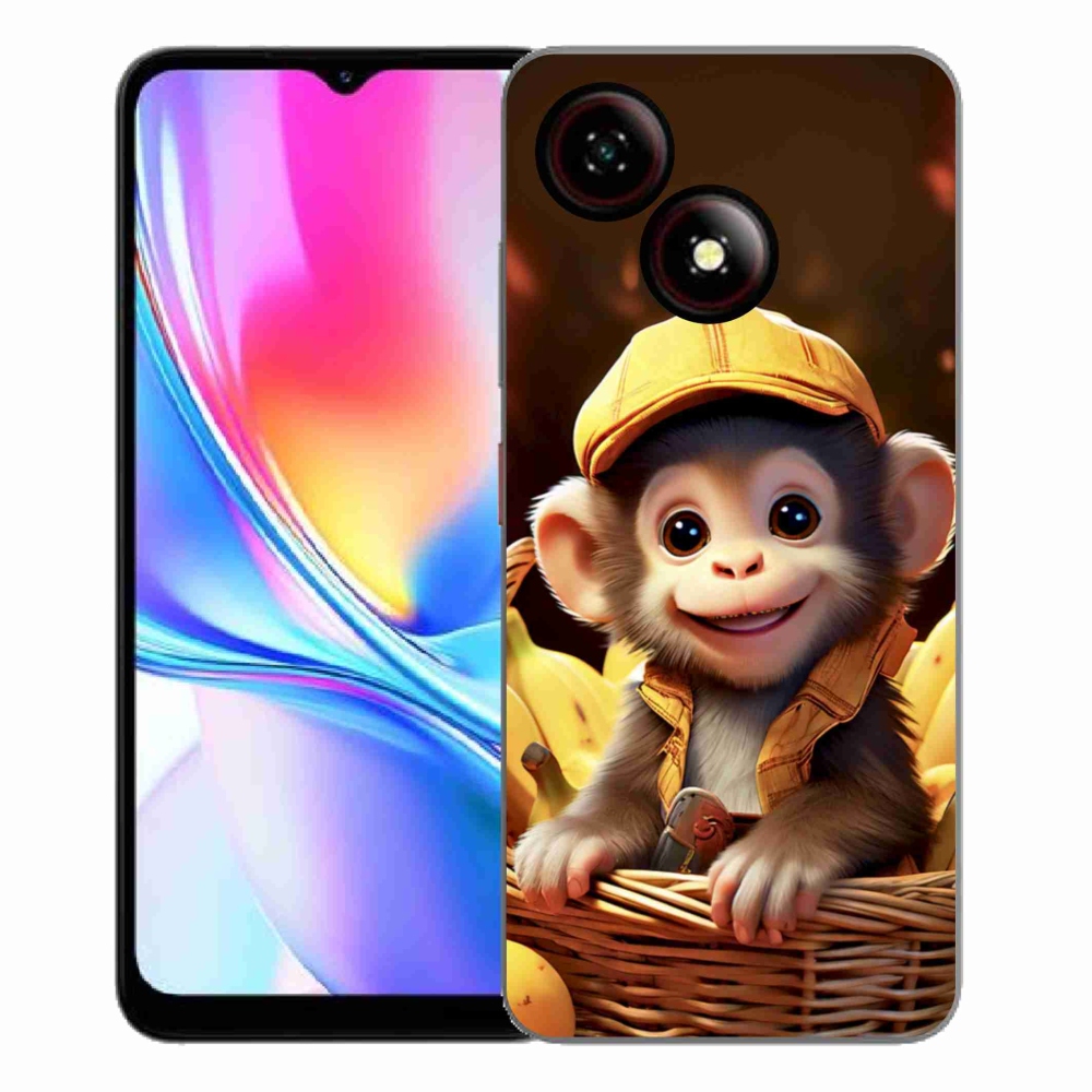 ZTE Blade A35E zselés tok mmCase - majom a kosárban