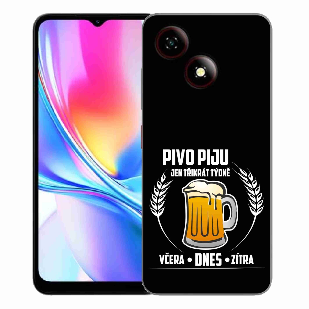 ZTE Blade A35E zselés tok mmCase - sör motívum fekete háttérrel