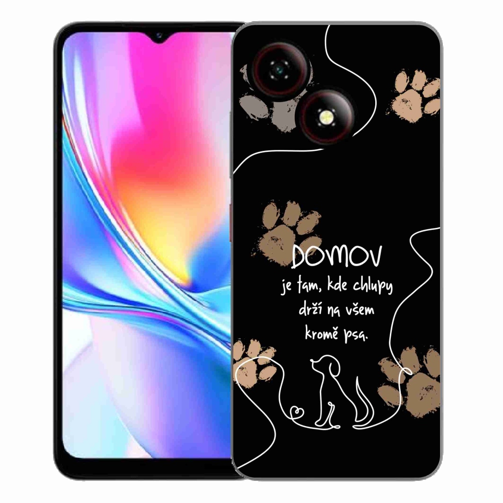 ZTE Blade A35E zselés tok mmCase - kutya motívum fekete alapon