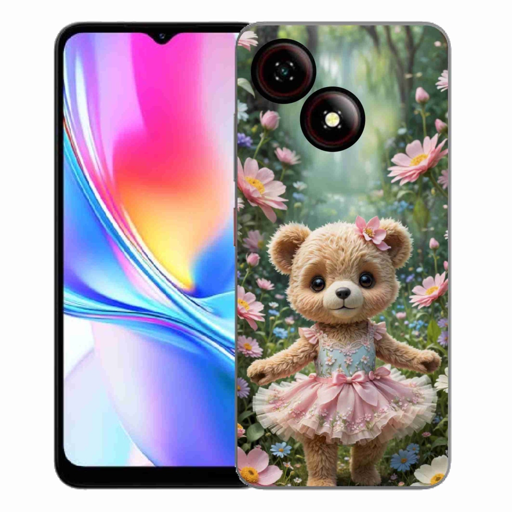 ZTE Blade A35E zselés borító mmCase - aranyos virágos mackó
