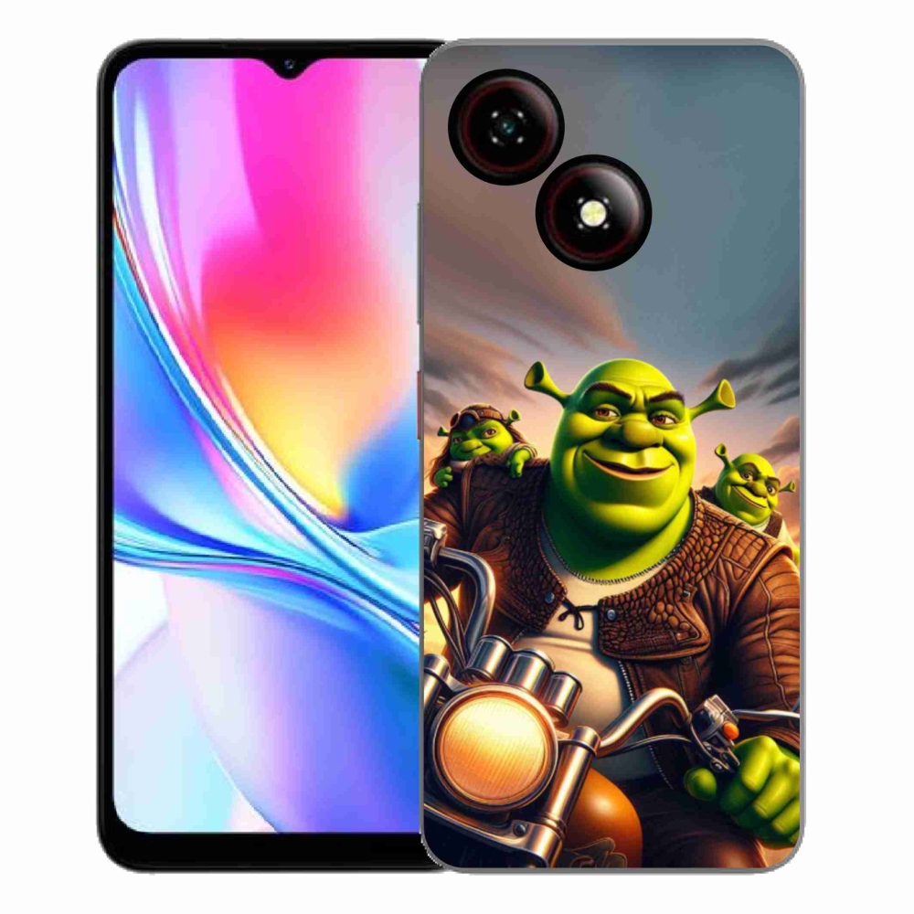ZTE Blade A35E zselés tok mmCase - shrek egy motorkerékpáron