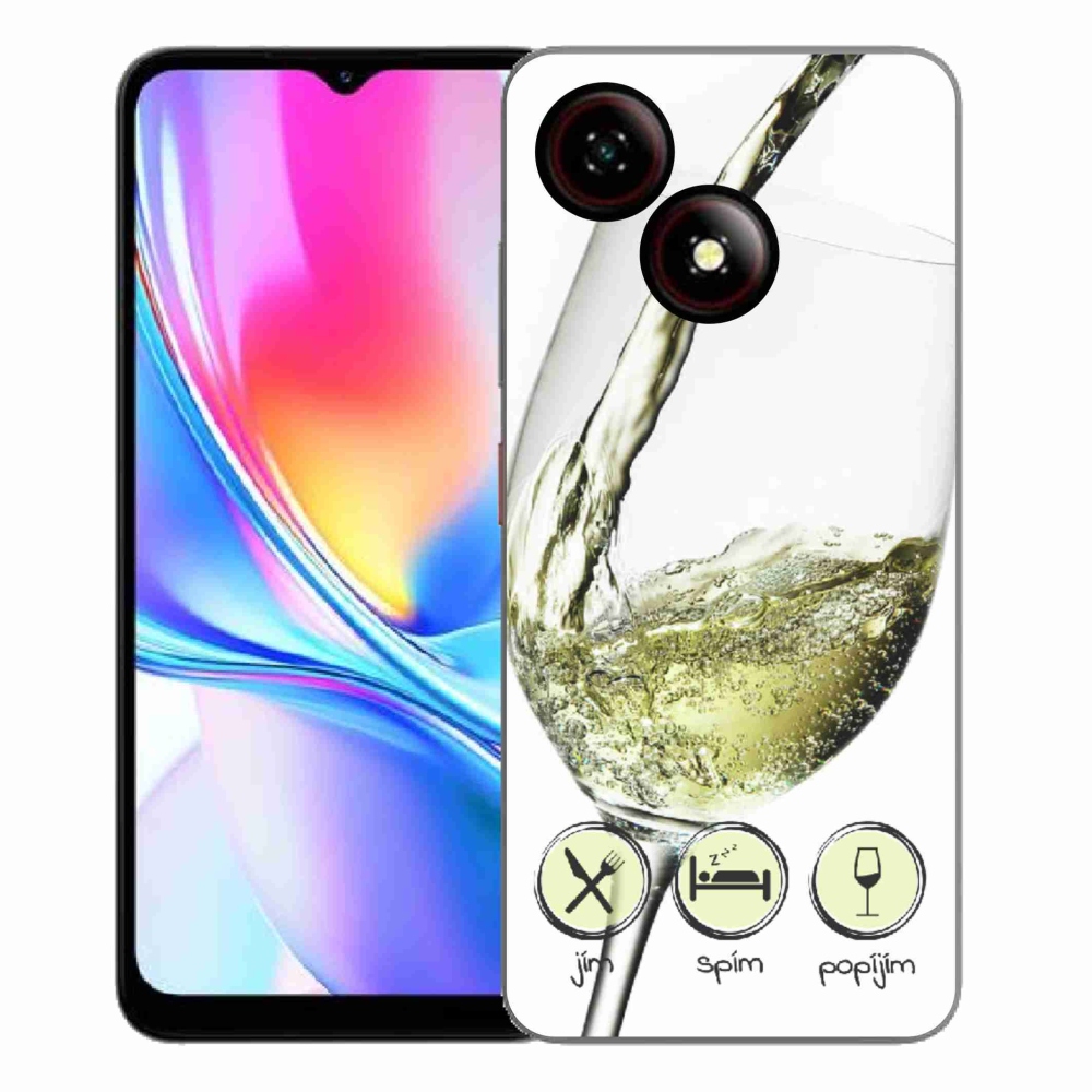 ZTE Blade A35E zselés tok mmCase - borospohár fehér