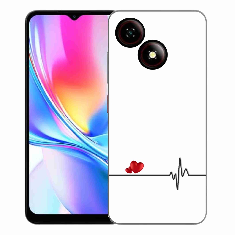 ZTE Blade A35E zselés borítás mmCase - szív és szívverés fehér háttérrel