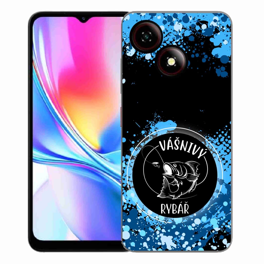 ZTE Blade A35E zselés tok mmCase - szenvedélyes halász fekete háttérrel