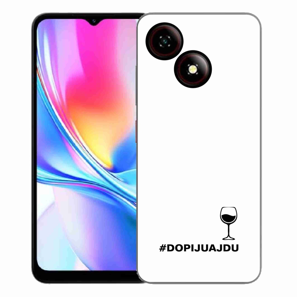 ZTE Blade A35E zselés borító mmCase - bor motívum fehér háttérrel