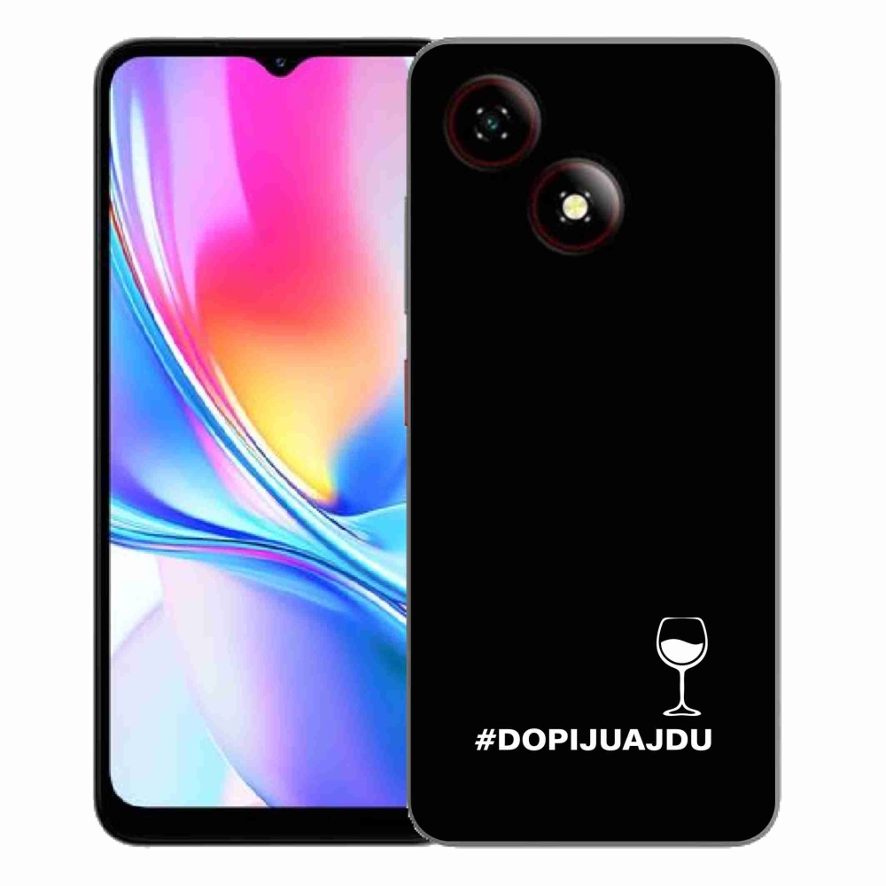 ZTE Blade A35E zselés tok mmCase - bor motívum fekete háttérrel