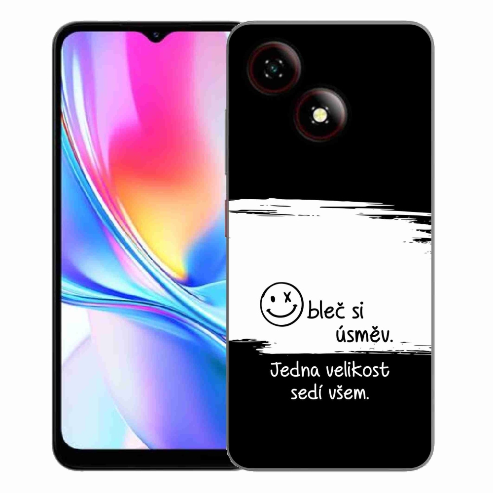 ZTE Blade A35E zselés borító mmCase - vicces szöveg 8 fekete és fehér háttérrel