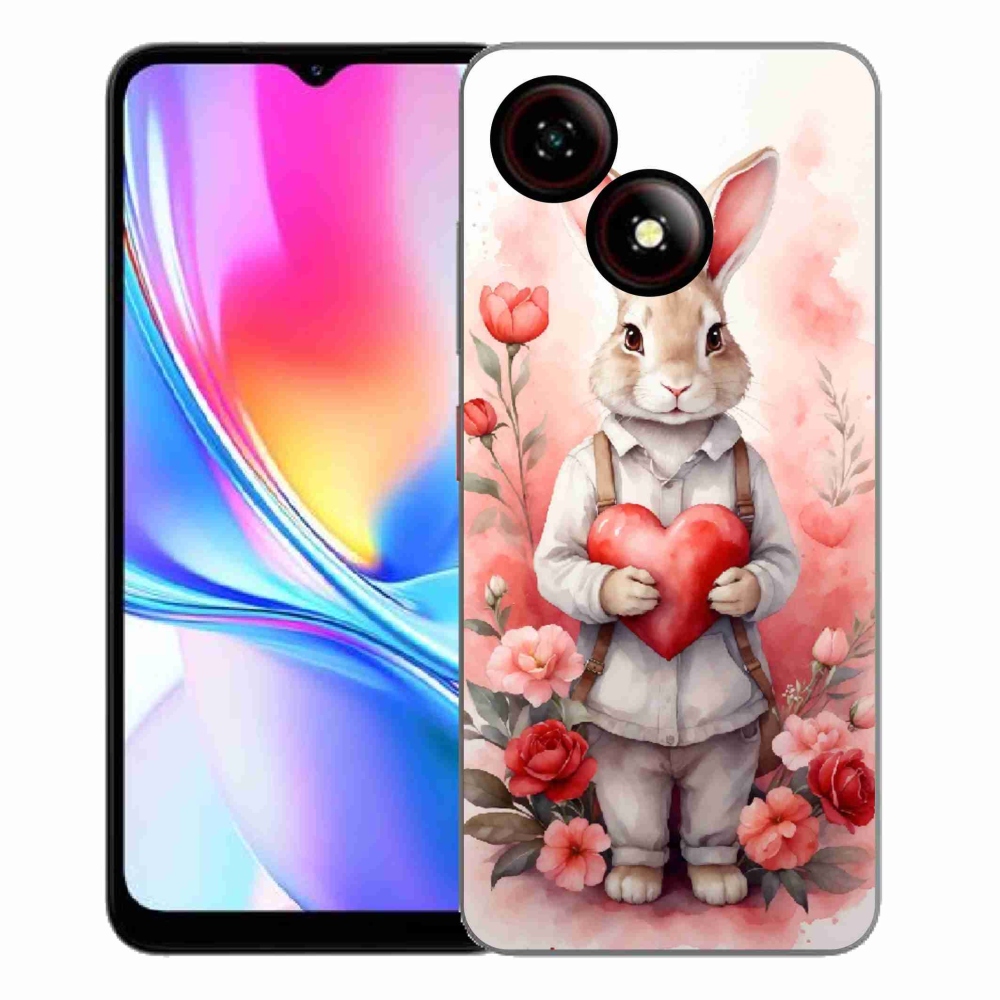 ZTE Blade A35E zselés tok mmCase - nyúl szívvel
