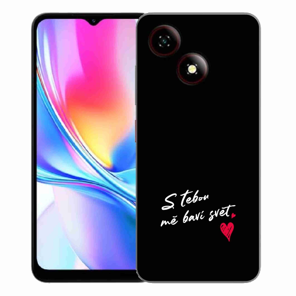 ZTE Blade A35E zselés borító mmCase - szerelmes szöveg 1 fekete háttér