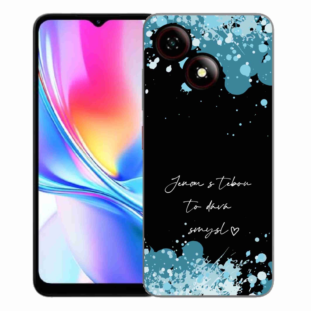 ZTE Blade A35E zselés borító mmCase - szerelmes szöveg fekete háttérrel