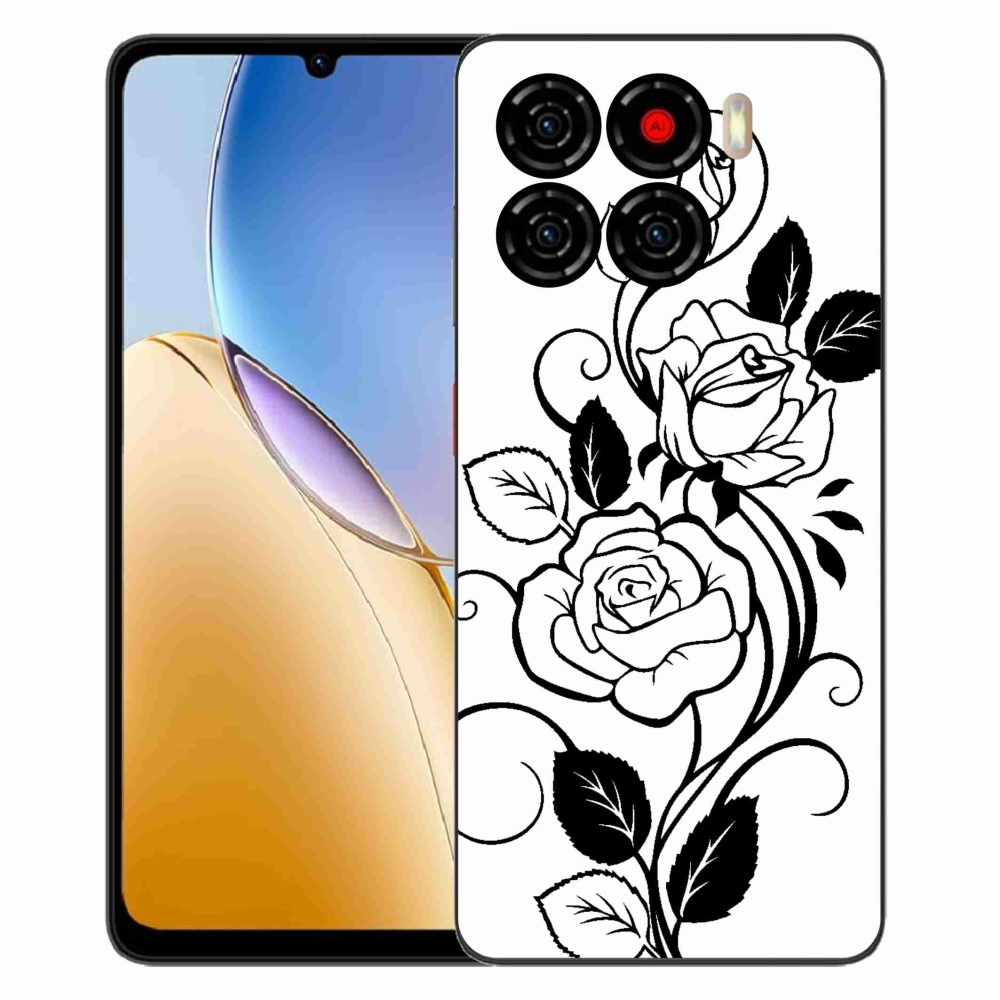 ZTE Blade A56 zselés tok mmCase - fekete és fehér rózsa