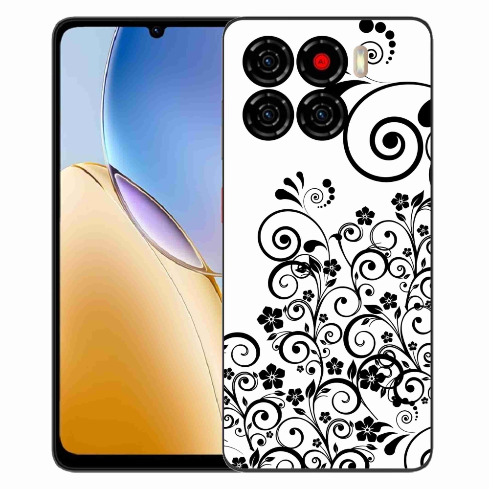 ZTE Blade A56 zselés borítás mmCase - fekete és fehér virágminták