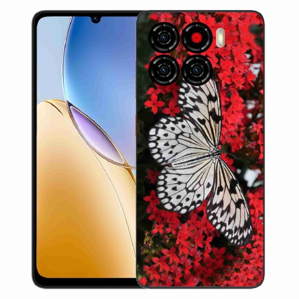 ZTE Blade A56 zselés tok mmCase - fekete-fehér pillangó 1