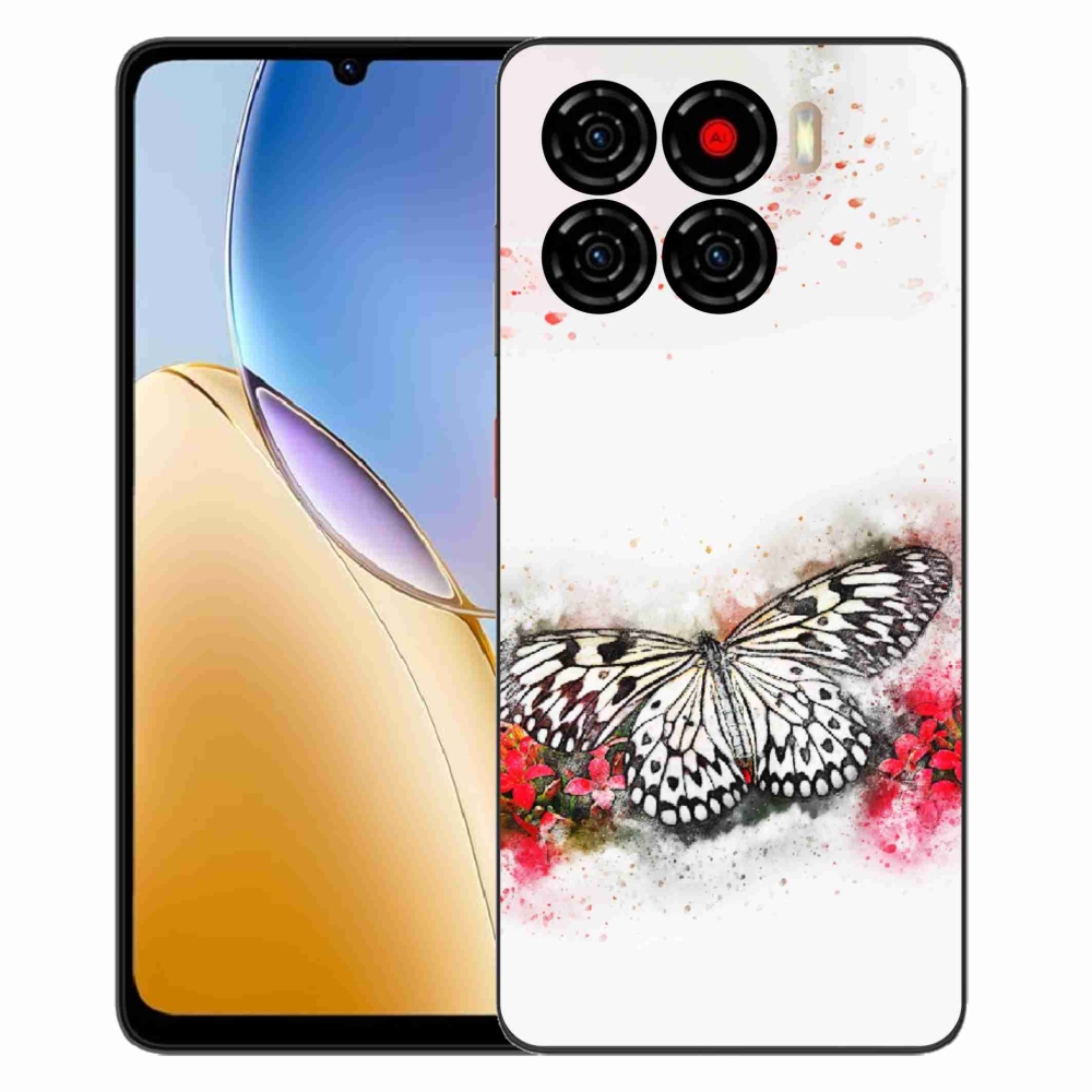 ZTE Blade A56 zselés tok mmCase - fekete-fehér pillangó