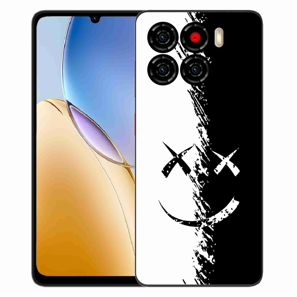 ZTE Blade A56 zselés borító mmCase - fekete-fehér smiley