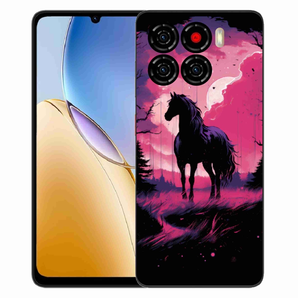 ZTE Blade A56 zselés tok mmCase - fekete rajzfilm ló 1