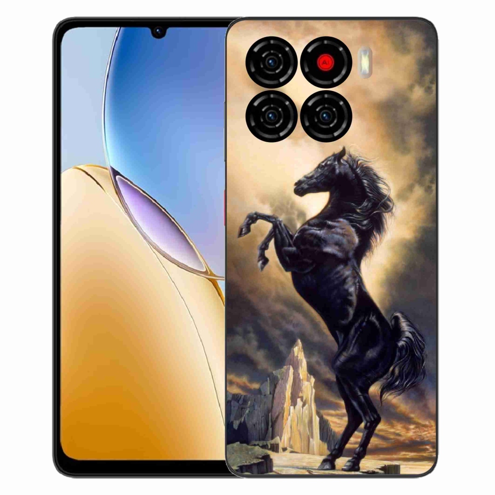 ZTE Blade A56 zselés tok mmCase - fekete rajzfilm lóhoz