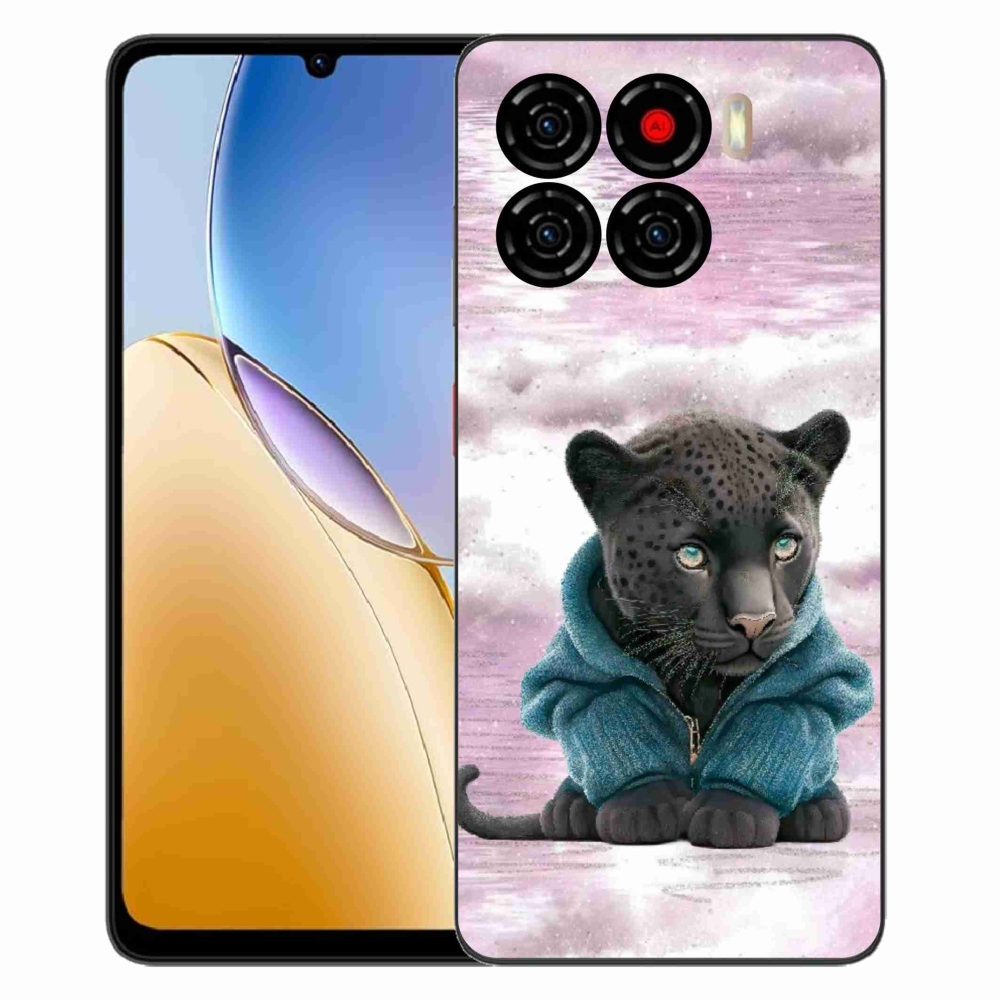 ZTE Blade A56 zselés tok mmCase - fekete párduc pulóverben