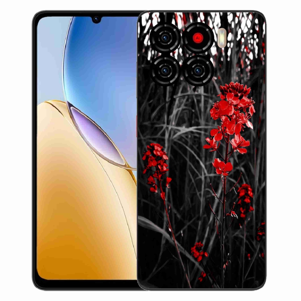 ZTE Blade A56 zselés tok mmCase - piros növény