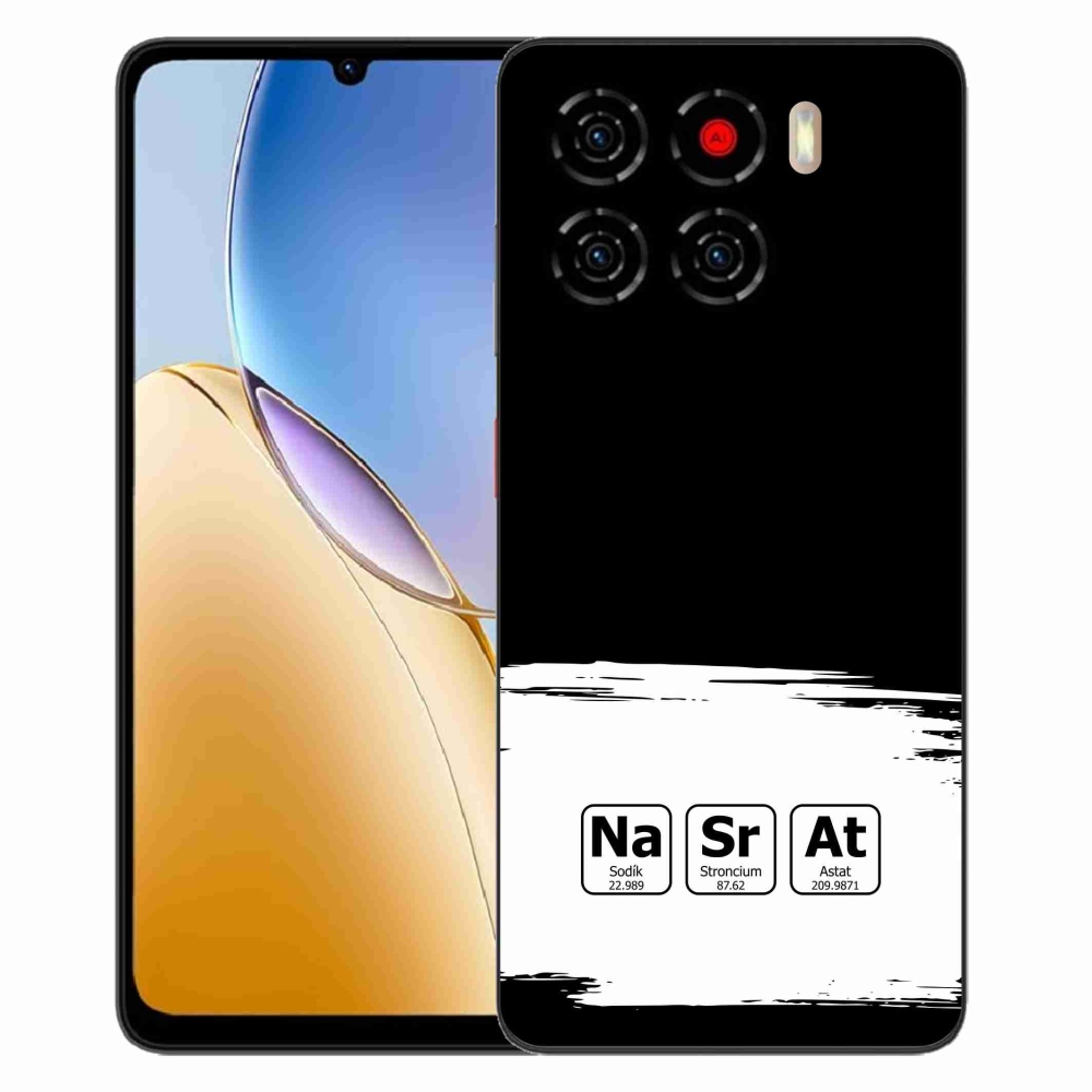 ZTE Blade A56 zselés tok mmCase - kémiai elemek fehér és fekete háttérrel