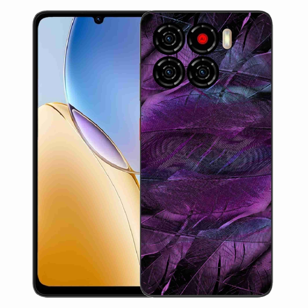 ZTE Blade A56 zselés tok mmCase - lila tollak