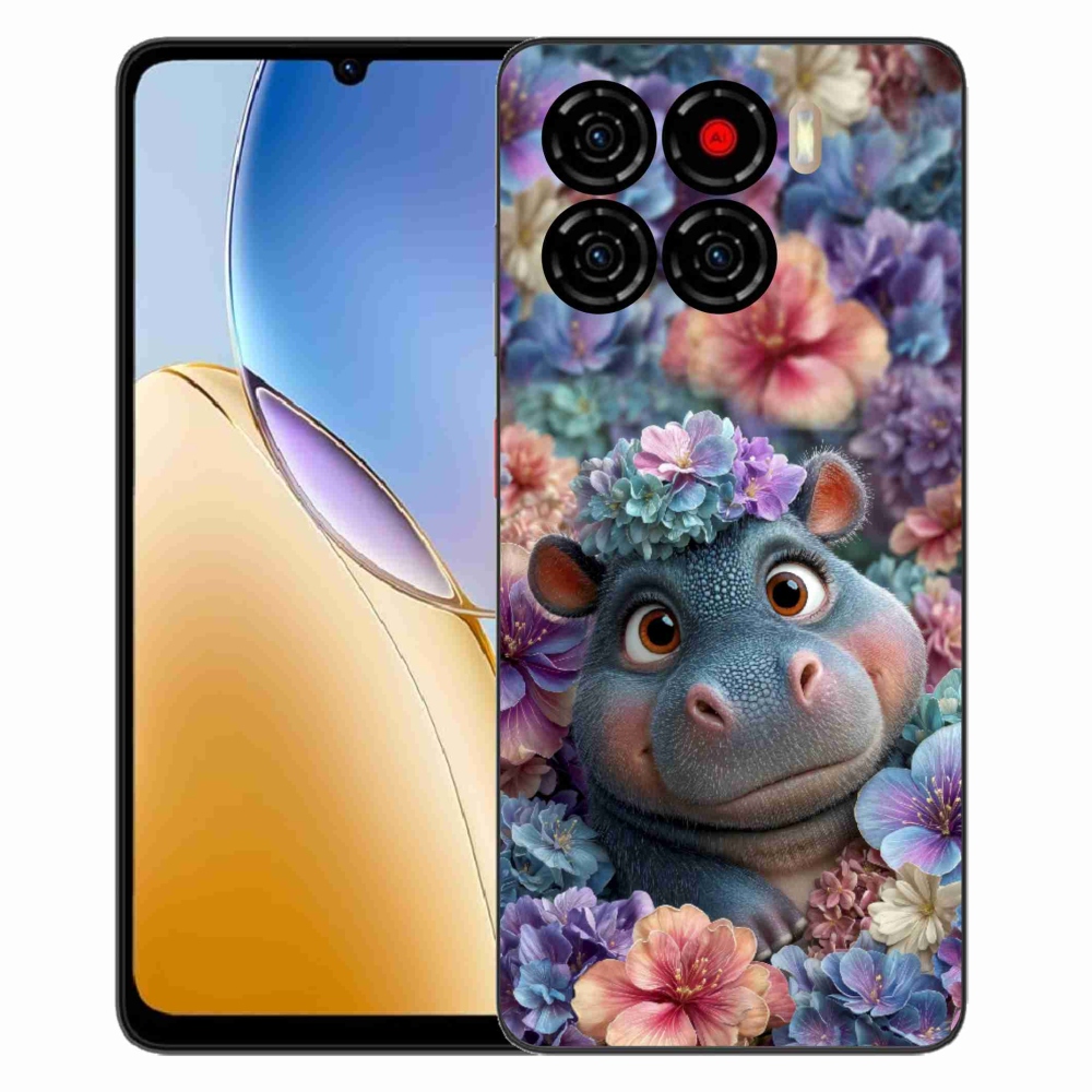 ZTE Blade A56 zselés tok mmCase - víziló virágokban