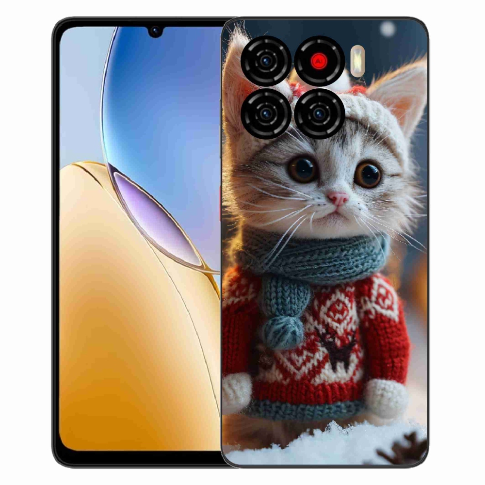 ZTE Blade A56 zselés tok mmCase - cica pulóverben