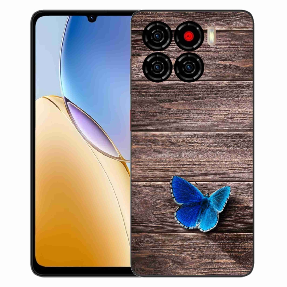 ZTE Blade A56 zselés tok mmCase - kék pillangó 1