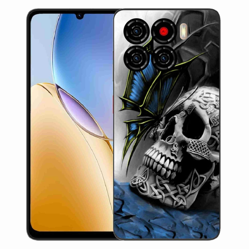 ZTE Blade A56 zselés tok mmCase - pillangó és koponya