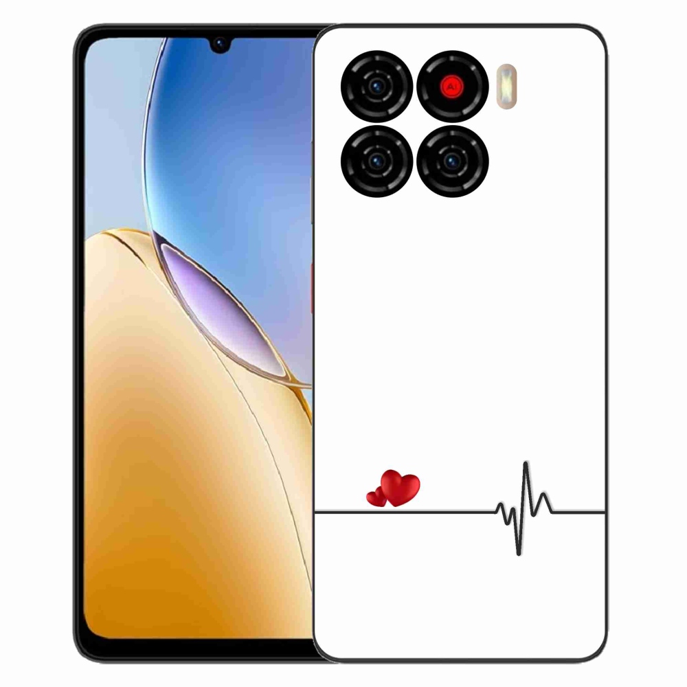 ZTE Blade A56 zselés borító mmCase - szív és szívverés fehér háttérrel