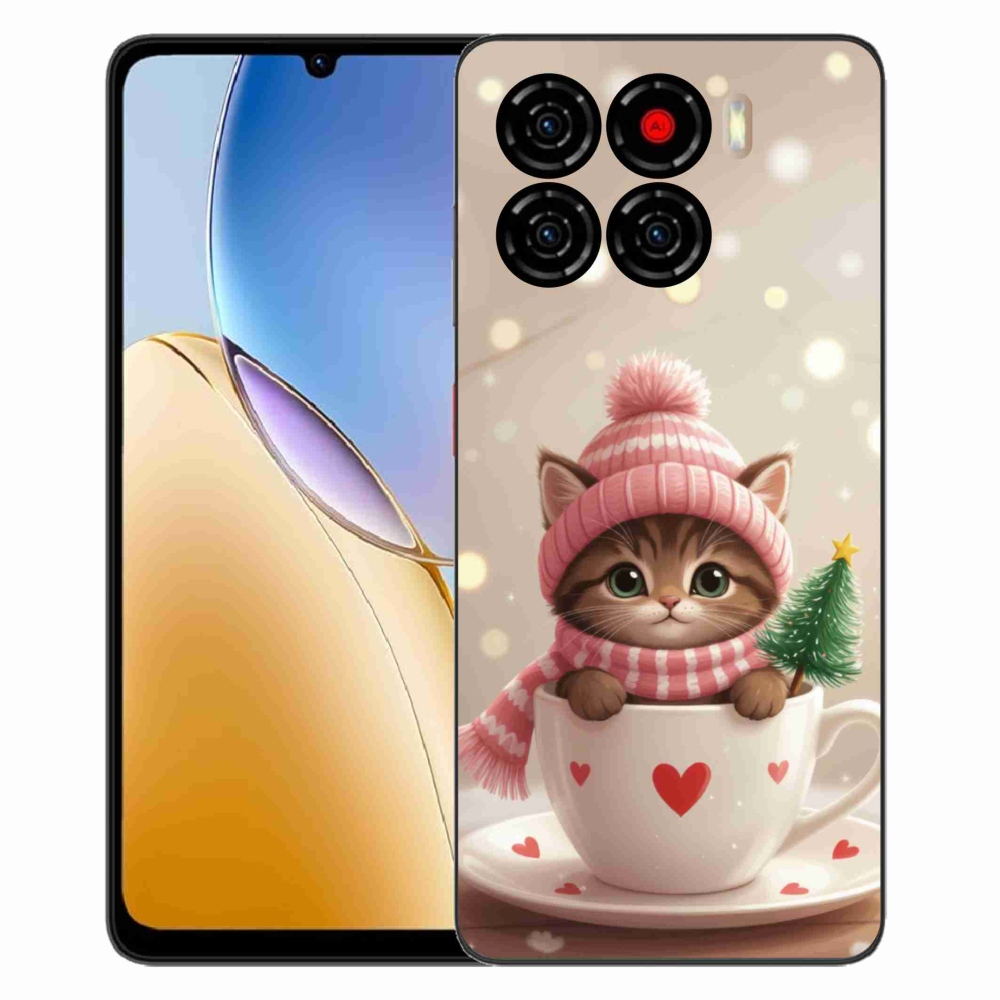 ZTE Blade A56 zselés borító mmCase - Karácsonyi cica a csészében