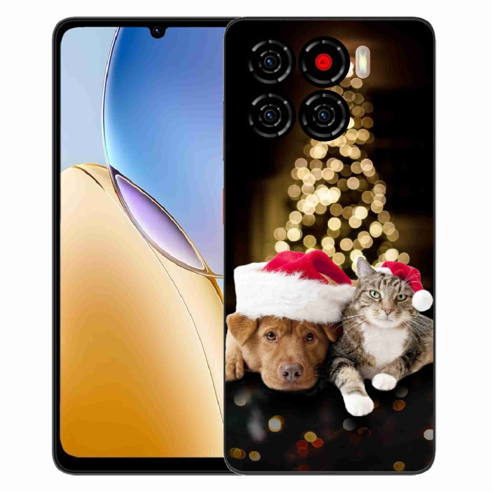 ZTE Blade A56 zselés tok mmCase - Karácsonyi kutya és macska