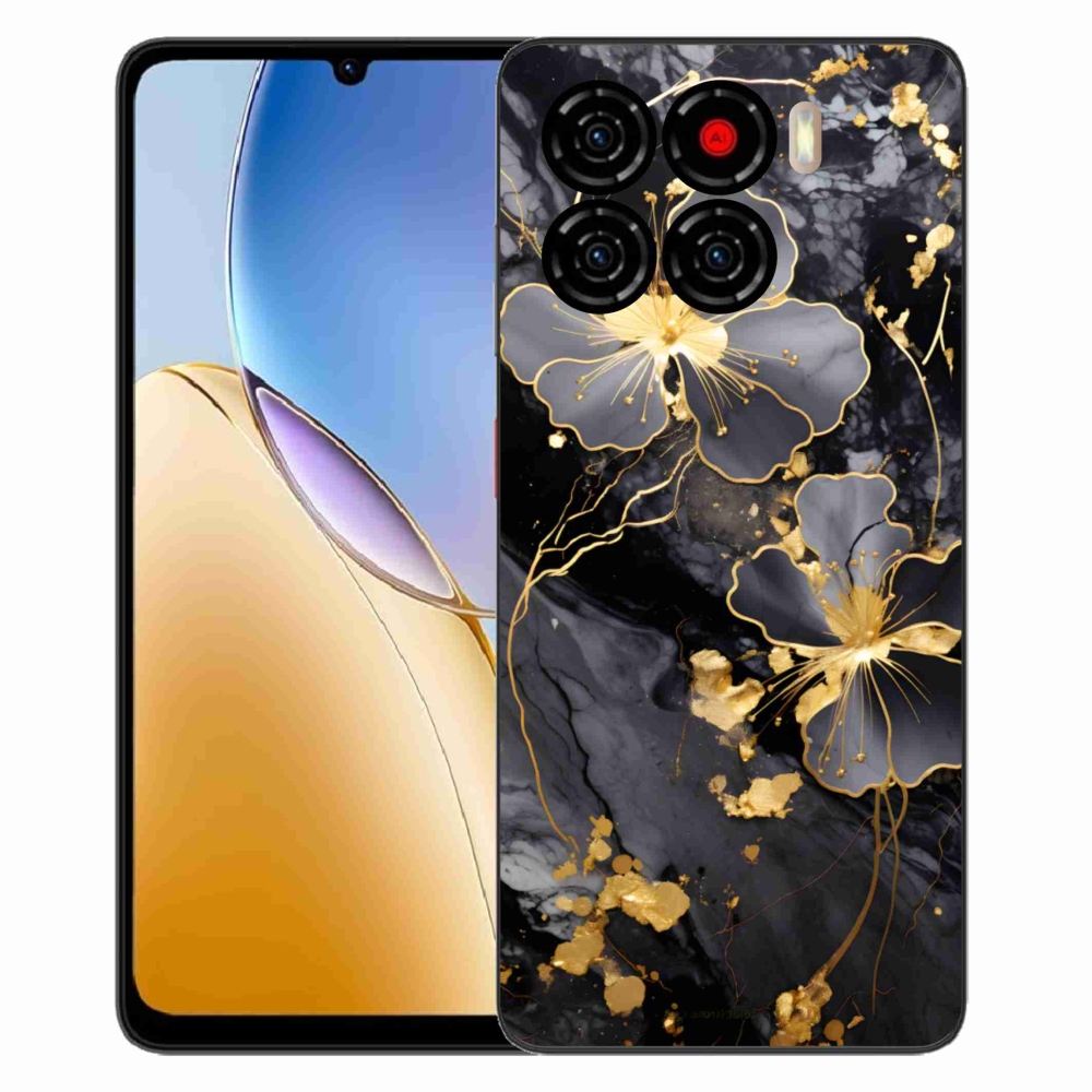 ZTE Blade A56 zselés tok mmCase - arany virágok
