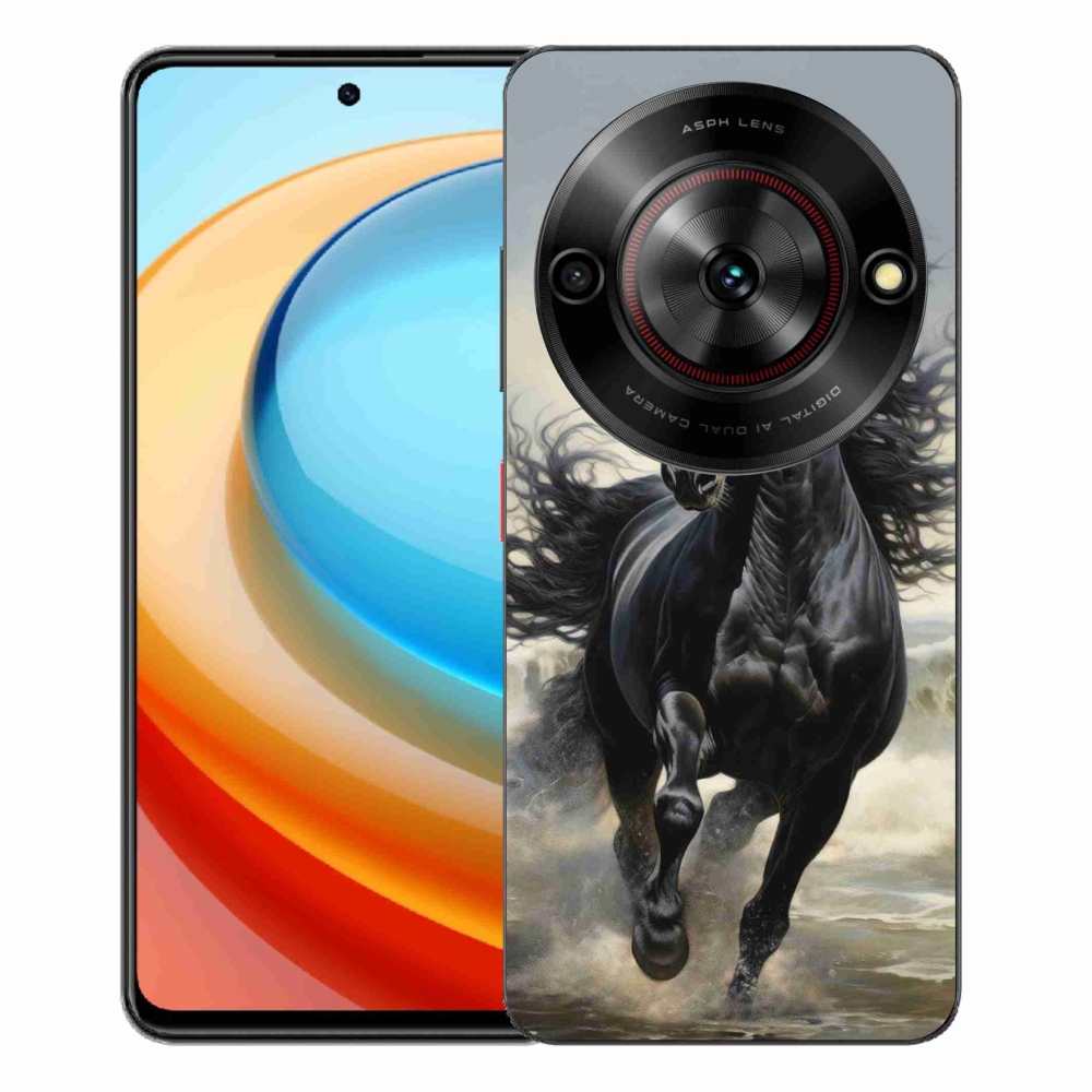 ZTE Blade A75 zselés borítás mmCase - futó fekete ló