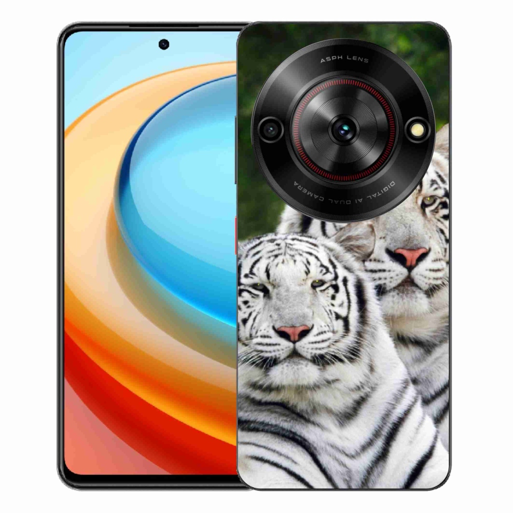 ZTE Blade A75 zselés tok mmCase - fehér tigrisek