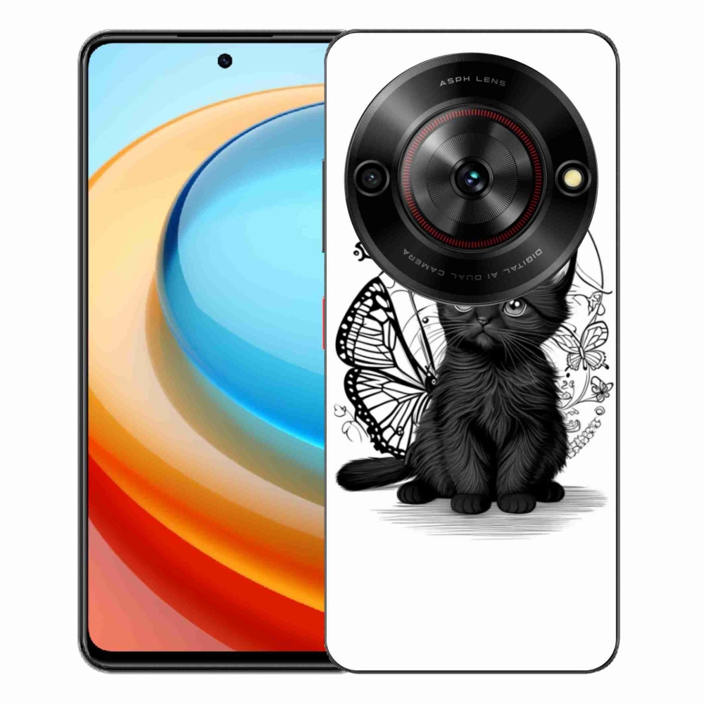 ZTE Blade A75 zselés tok mmCase - fekete cica