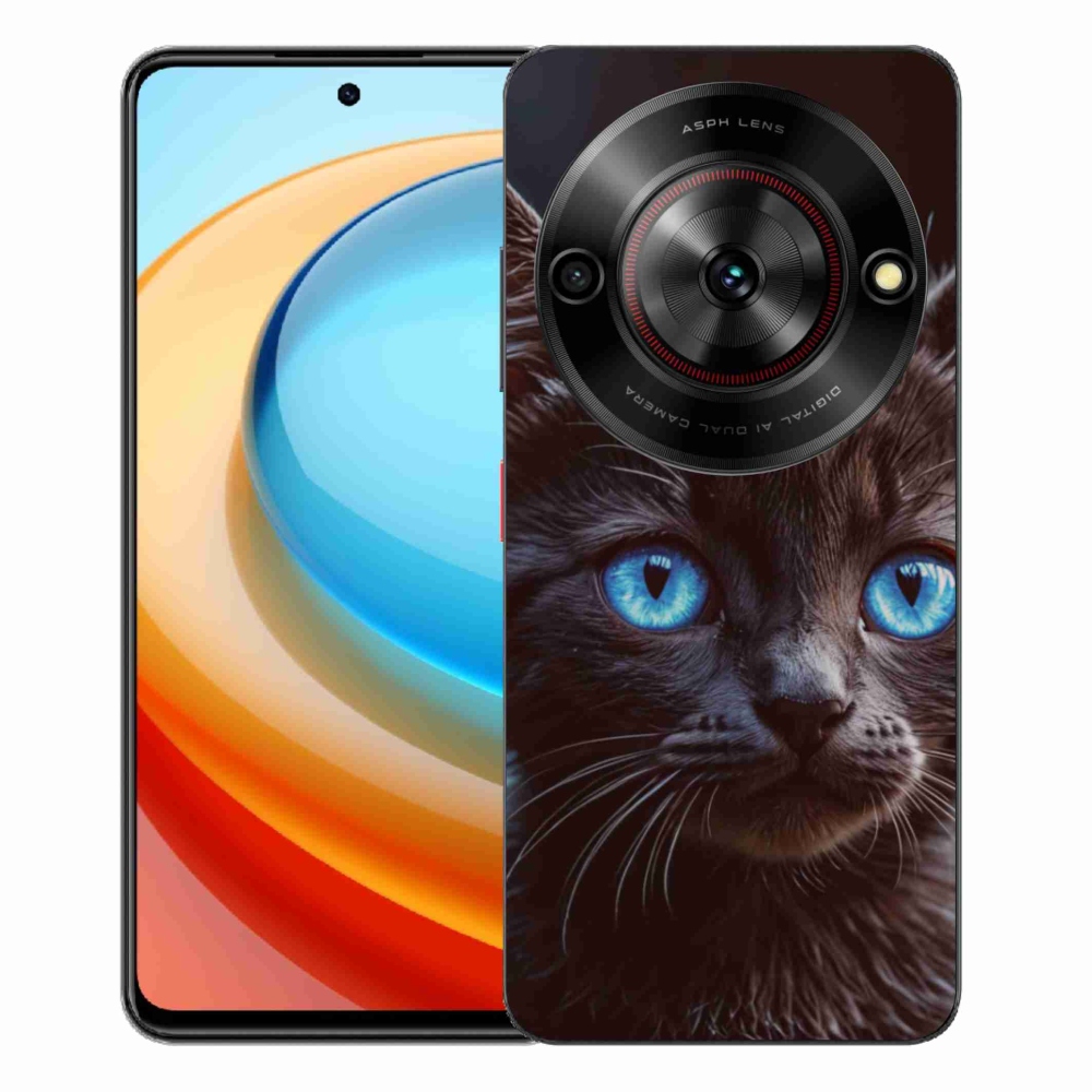 ZTE Blade A75 zselés tok mmCase - fekete cica 2