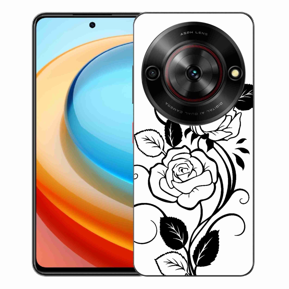 ZTE Blade A75 zselés tok mmCase - fekete és fehér rózsa