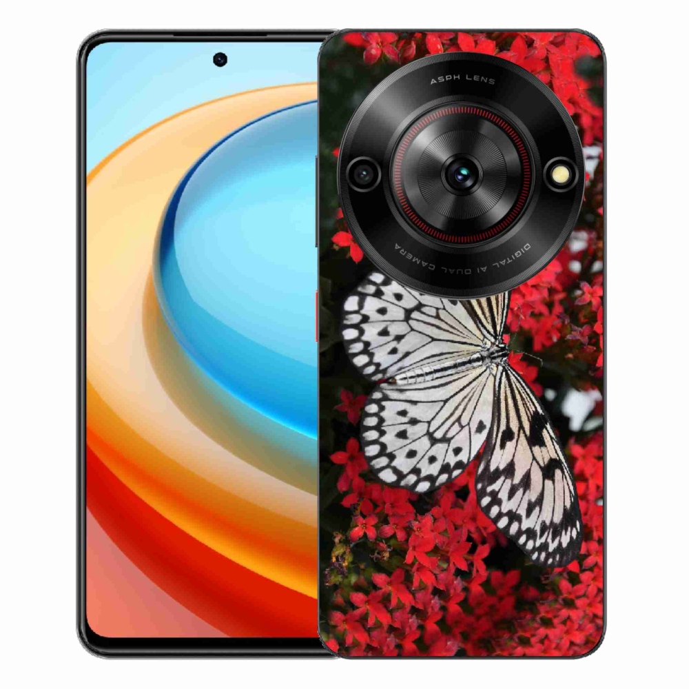 ZTE Blade A75 zselés tok mmCase - fekete-fehér pillangó 1