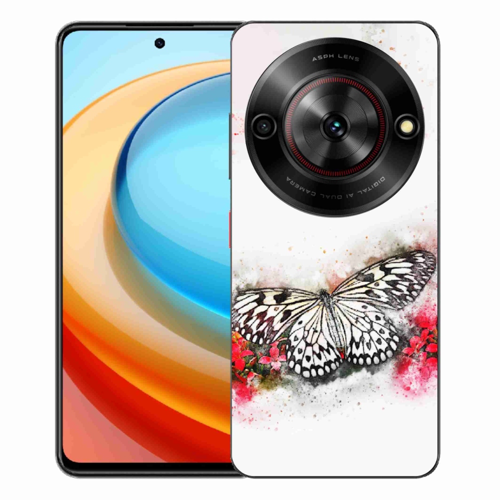 ZTE Blade A75 zselés tok mmCase - fekete-fehér pillangó