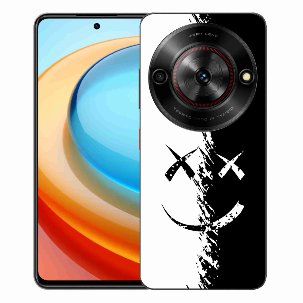ZTE Blade A75 zselés borító mmCase - fekete-fehér smiley