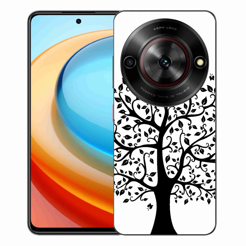 ZTE Blade A75 zselés tok mmCase - fekete és fehér fa