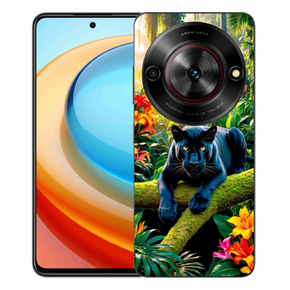 ZTE Blade A75 zselés tok mmCase - fekete párduc a dzsungelben