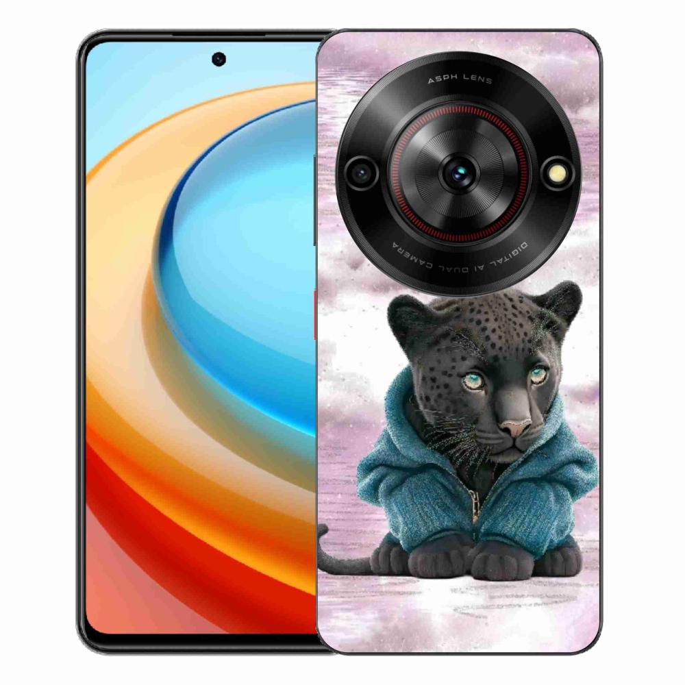 ZTE Blade A75 zselés tok mmCase - fekete párduc pulóverben
