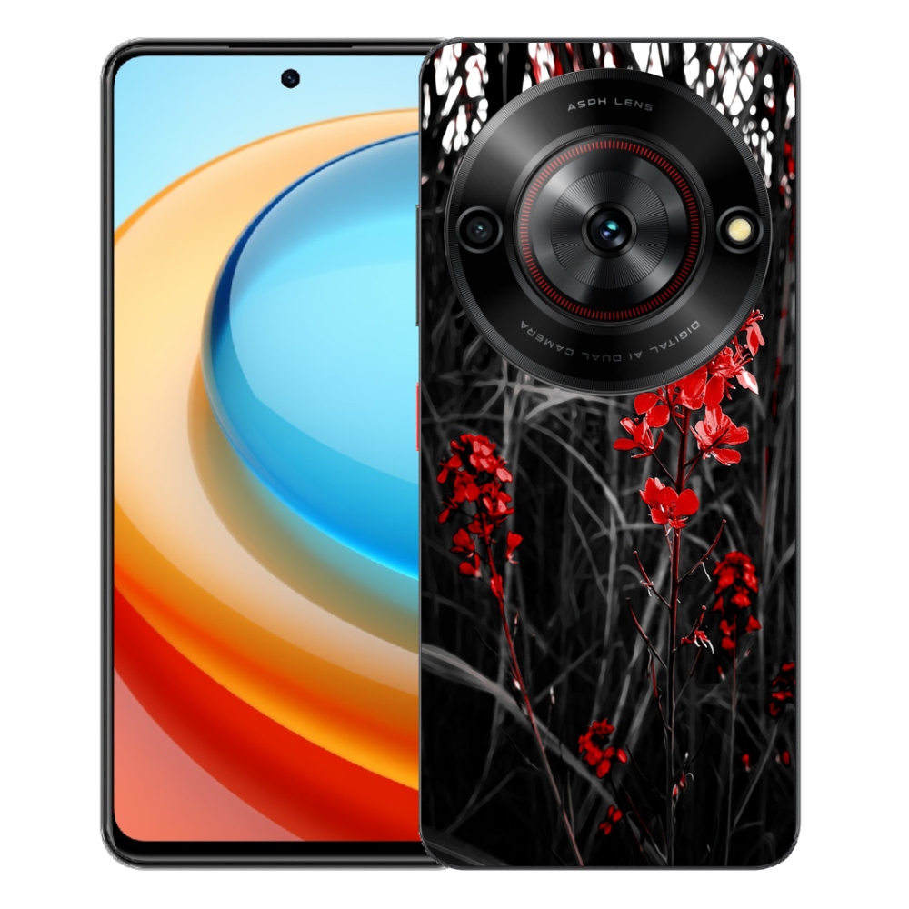 ZTE Blade A75 zselés tok mmCase - piros növény