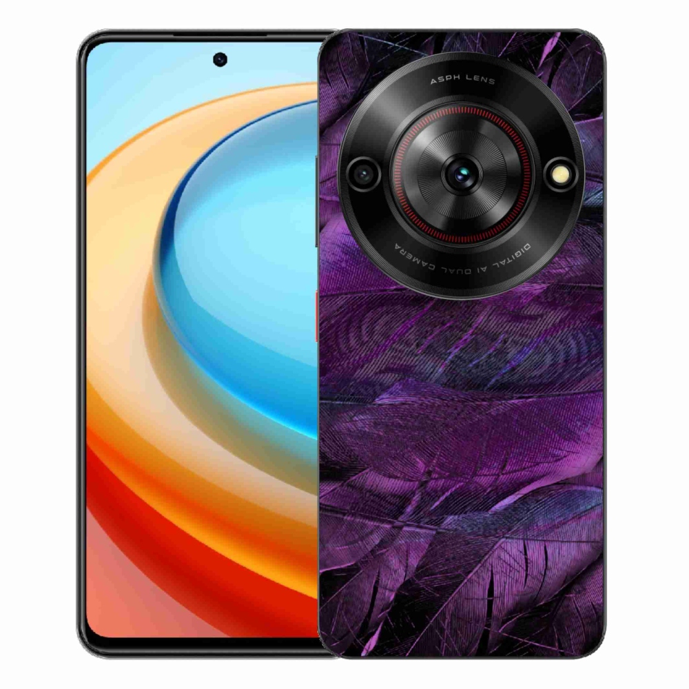 ZTE Blade A75 zselés tok mmCase - lila tollak