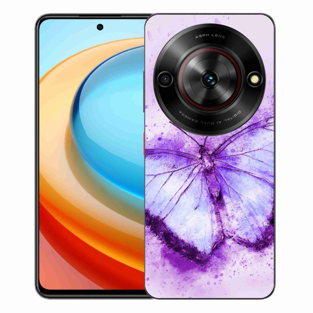 ZTE Blade A75 zselés tok mmCase - lila pillangó