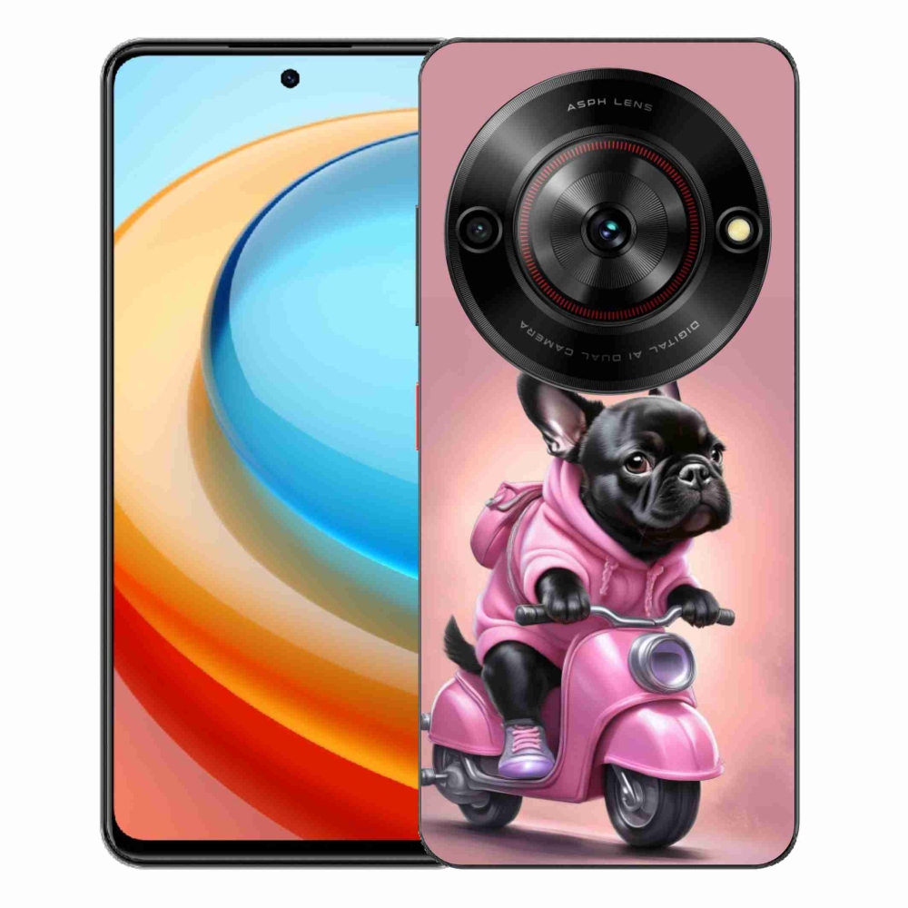 ZTE Blade A75 zselés borító mmCase - Francia bulldog egy robogón